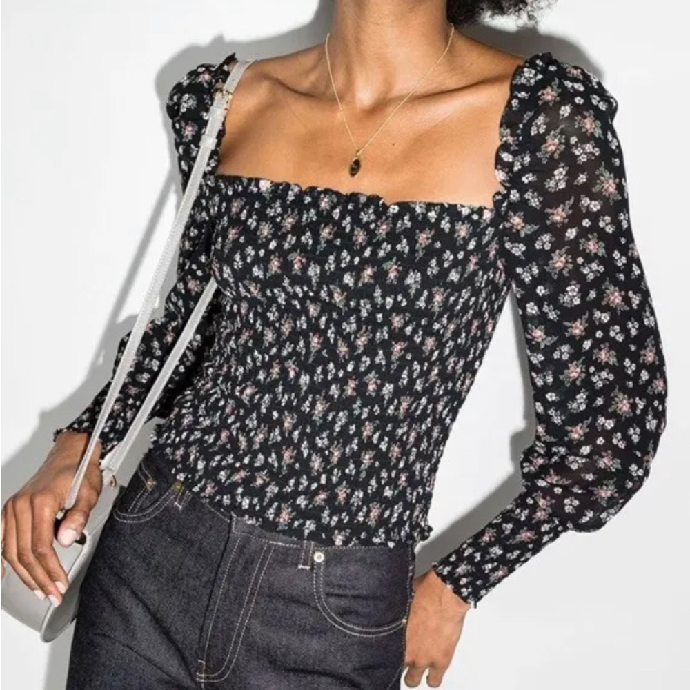 Reformation floral print top Size small